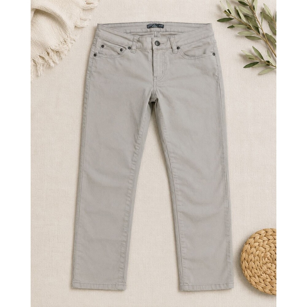 prAna Womens 4/27 Light Gray Organic Cotton Stretch Skinny Jeans